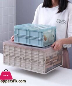 Collapsible Plastic Storage Crate Box Wardrobe Stackable Home Garage Warehouse Desktop Storage Box Car Underwear Sock OrganizerStorage Boxes Bins