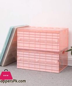 Collapsible Plastic Storage Crate Box Wardrobe Stackable Home Garage Warehouse Desktop Storage Box Car Underwear Sock Organizerstorage Boxes Bins