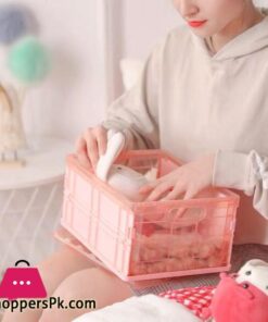 Collapsible Plastic Storage Crate Box Wardrobe Stackable Home Garage Warehouse Desktop Storage Box Car Underwear Sock Organizerstorage Boxes Bins