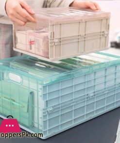 Collapsible Plastic Storage Crate Box Wardrobe Stackable Home Garage Warehouse Desktop Storage Box Car Underwear Sock Organizerstorage Boxes Bins