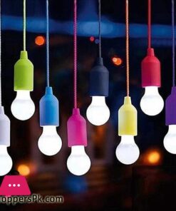 Colorful Pull Light Bulb Chandelier Portable Hanging Light Bulb Outdoor Camping Garden Decoration Hanging LED Night Light Lamp