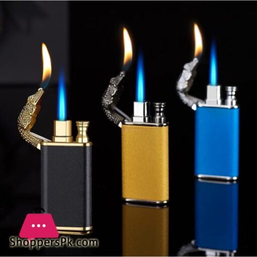 Creative Metal Dual Flame Inflatable Lighter Windproof Jet Turbo Lighter Gas Smoking Gadgets for Man