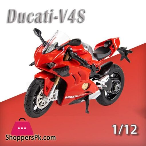 Ducati V4S Motorcycle Model Iocomotive Toy With Light Simulation Childrens Diecast Toy Car Christmas Gift Car DecorationDiecasts Toy Vehicles