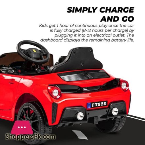 GoodLuck Baybee Electric Ride on Car for Kids with Rechargeable BatteryMusicLights Baby Toy Car with RC Jeep Racing Car Battery Operated Ride on Motor Car for Kids Red