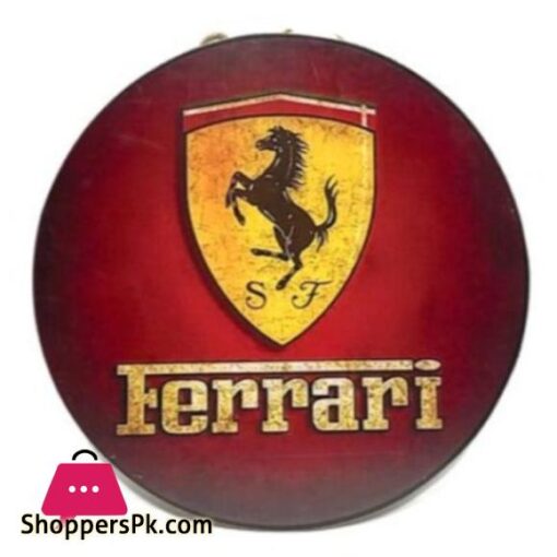 Ferrari Hanging Wooden Frame Round