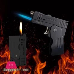 Foldable Dual Mode Lighter Dual Use Inflatable Windproof Folding Lighter Butane Refillable With Lockable Multifunction Cool Lighters For Smoking Candles Kitchen Cooking Unique Gift C