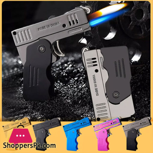 Foldable Dual-Mode Lighter, Dual-use Inflatable Windproof Folding Lighter Butane Refillable with Lockable, Multifunction Cool Lighters, for Smoking Candles Kitchen Cooking Unique Gift