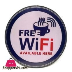 Free Wifi Hanging Wooden Frame Round