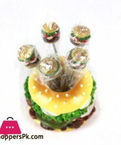 Fruit Fork Sandwich Shape Cute Set Of 6 Fruit Forks With Holder Stainless Steel Food Pick Forks For Kids Home 7 Circular Hamburger Fruit Fork Suit Decoration Dual Purposesuit Sport