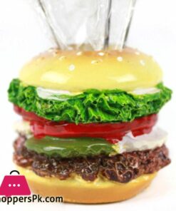 Fruit Fork Sandwich Shape Cute Set Of 6 Fruit Forks With Holder Stainless Steel Food Pick Forks For Kids Home 8 Circular Hamburger Fruit Fork Suit Decoration Dual Purposesuit Sport
