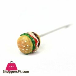 Fruit Fork Hamburger Shape Cute Set Of 6 Fruit Forks With Holder Stainless Steel Food Pick Forks For Kids Home Hamburger 9 Circular Hamburger Fruit Fork Suit Decoration Dual Purposesuit Sport