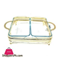 Small Double Casserole With Lid Gold