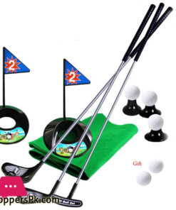 Golf Pro Set Toy for Kids Toddlers Meatl Golf Clubs Flags Practice Balls Sports Indoor Game-without mat