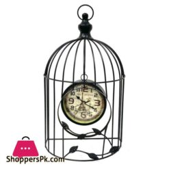 Table Clock Cage Black