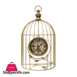 Matt Gold Table Clock Cage