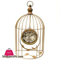 Matt Gold Table Clock Cage