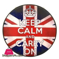 Keep Calm Hanging Wooden Frame Round