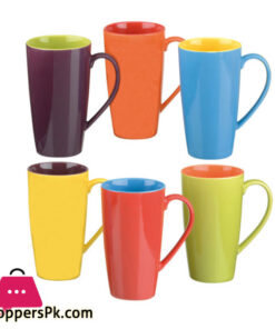 Luxe Cream Shine Extra Long Mugs - 6 Pcs