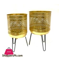 Metal Planter With Folding legs Classic Set of 2