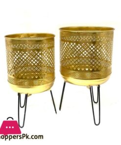 Metal Planter With Folding legs Classic Set of 2