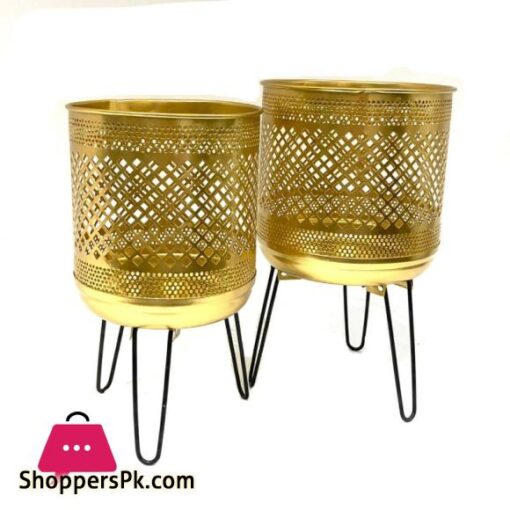 Metal Planter With Folding legs Classic Set of 2
