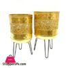 Metal Planter With Folding Legs Set Of 2