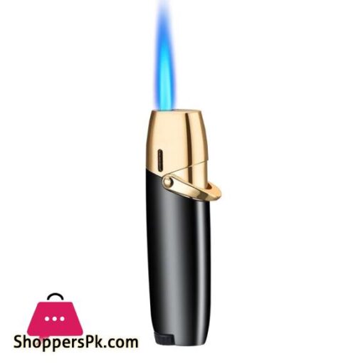 Metal Windproof Cigarette Jet Gas Lighter - Blue Flame Straight Lighter Butane Inflatable Lighter