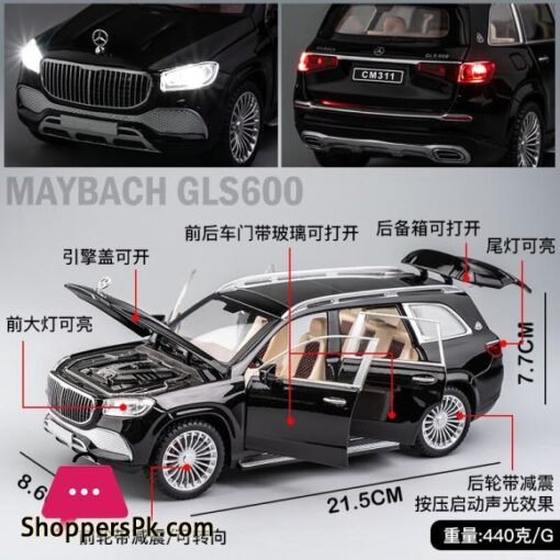 New 124 Mercedes Benz Maybach Gls600 Alloy Model Car Childrens Toy Car Gift Ornaments Simulation SUV Car Model Boys CollectionDiecasts Toy Vehicles