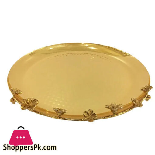 Orchid Round Plate-Large-(Gold)
