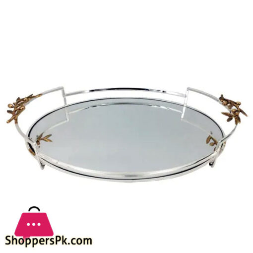 ORCHID Silver Mirror Tray - large