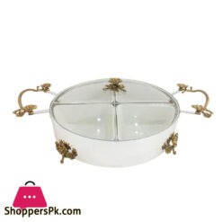 ORCHID Snack Bowl 4 Quarters -Silver