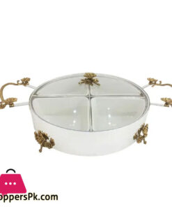 ORCHID Snack Bowl 4 Quarters -Silver
