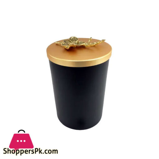 Orchid Black Jar With Gold Top - Large