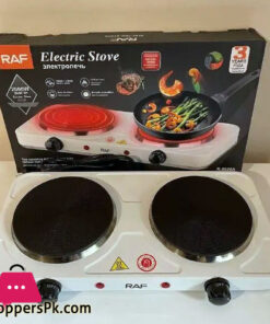 RAF Tabletop Electric Stove Two Burner Disc White