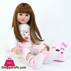 Reborn Baby Girl Reborn Toddler Boneca Soft Silicone Cloth Body Lifelike Newborn Dolls For Girls Realistic Reborn Dolls 60Cm