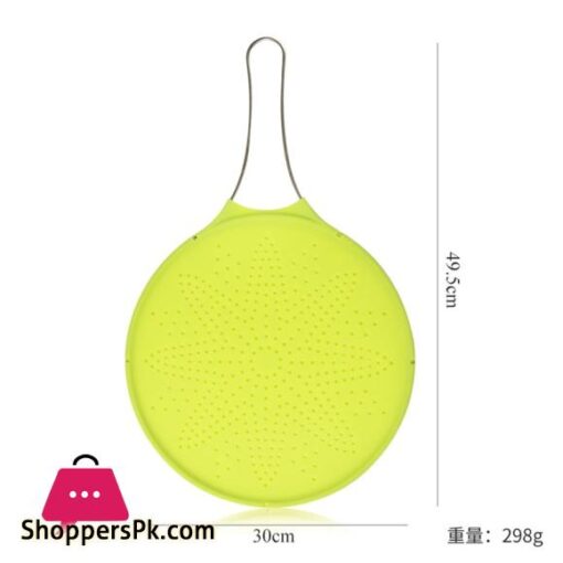 MOMS HAND Silicone Splatter Screen Pan Cover with Handle Heat Insulation Cooling Mat Strainer Drain Board Oil Splash GuardKitchen Gadget Sets