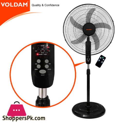 Voldam Silent Stand Fan 20″ With Remote Control