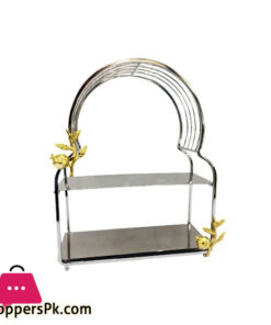 ORCHID 2Tier Pastry Hold-Silver