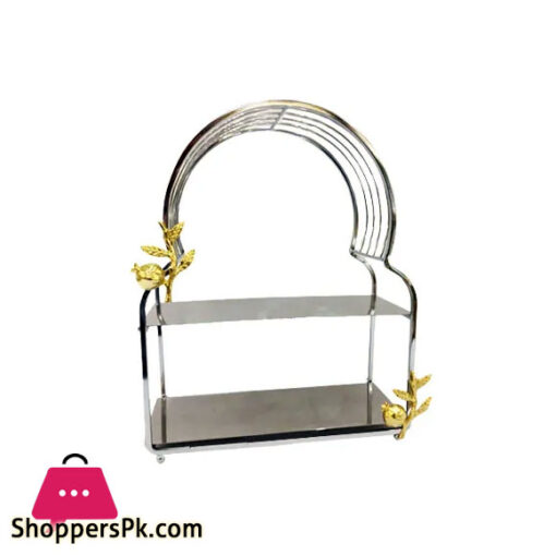 ORCHID 2Tier Pastry Hold-Silver