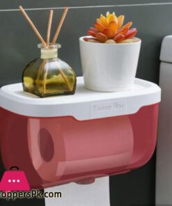Wall Mount Bathroom Tissue Storage Box Punch Free Home Supplies Phone Rack Case Toilet Paper Holder Waterproof Shelf Organizer