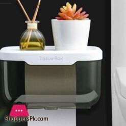 Wall Mount Bathroom Tissue Storage Box Punch Free Home Supplies Phone Rack Case Toilet Paper Holder Waterproof Shelf Organizer