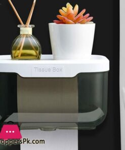 Wall Mount Bathroom Tissue Storage Box Punch Free Home Supplies Phone Rack Case Toilet Paper Holder Waterproof Shelf Organizer