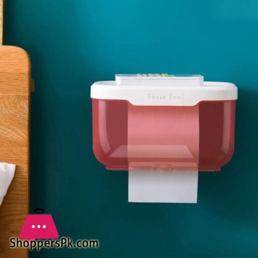 Wall Mount Bathroom Tissue Storage Box Punch Free Home Supplies Phone Rack Case Toilet Paper Holder Waterproof Shelf Organizer