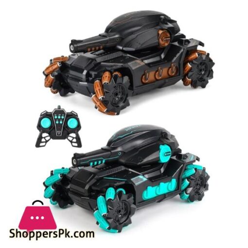 Water Bomb Armored Car 24G Remote Control Tank Toy Car Watch Four wheel Drive 360 Flips with Lights Gift for Toddler N0HDRC Tanks