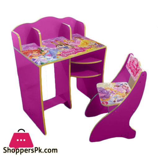 Wooden Study Table & Chair Set For Kids Princess
