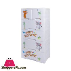 Wild Safari Kideez Plastic Drawers Cabinet 4+2 - Jumbo