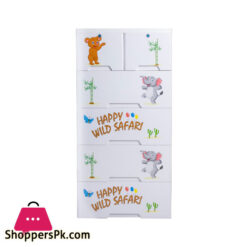 Wild Safari Kideez Plastic Drawers Cabinet 4+2 - Jumbo