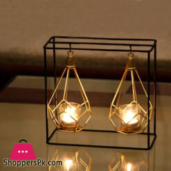 Decorative Iron Hanging Lantern Candle Stand Metal Wire with candle, Size 12x12 inches