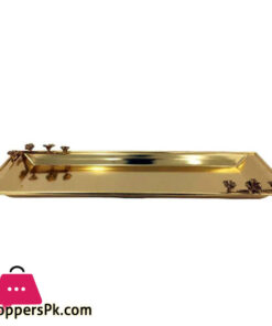 Orchid Long Serving Dish-Large (Gold)