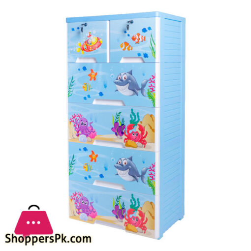 Aqua Kideez Plastic Drawers Cabinet 4+2 - Jumbo